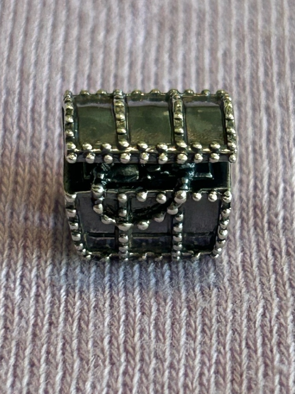 Pandora-style Treasure Box Charm - Sterling Silver